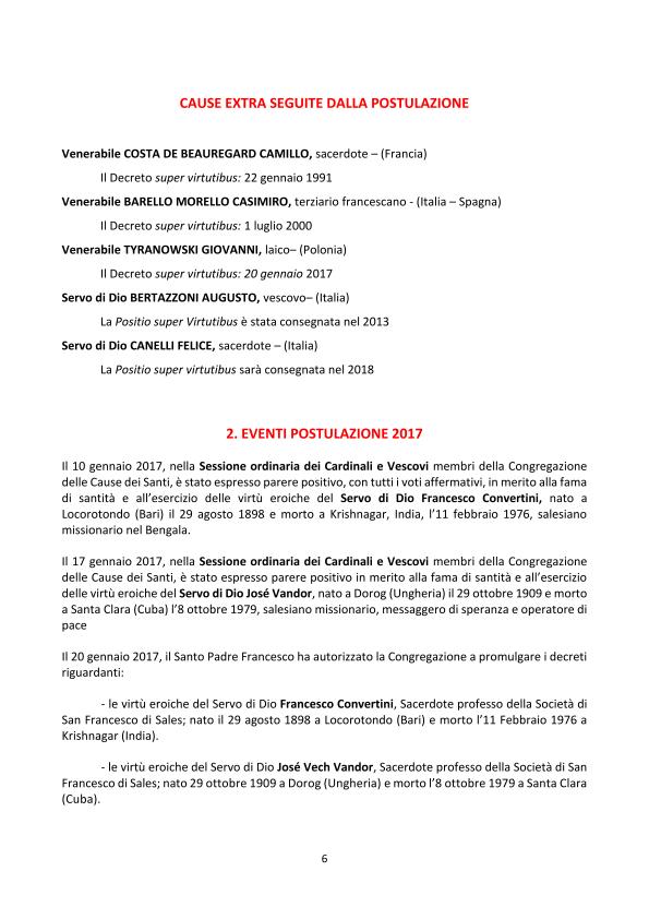 dossier Santità 2017
